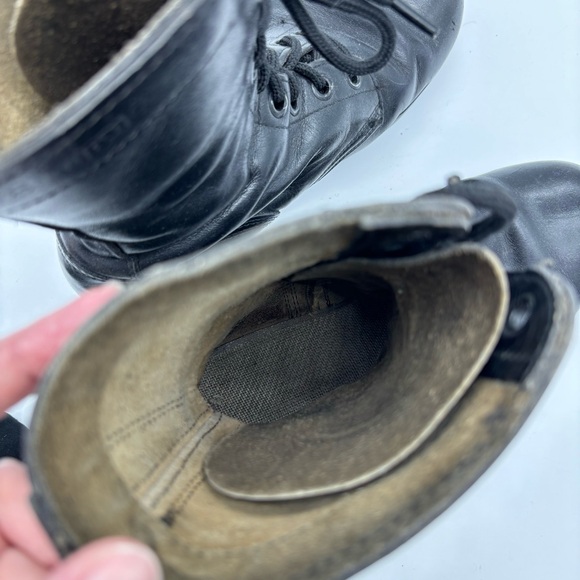 Black Military Leather PJ Combat Boots - Picture 6 of 10